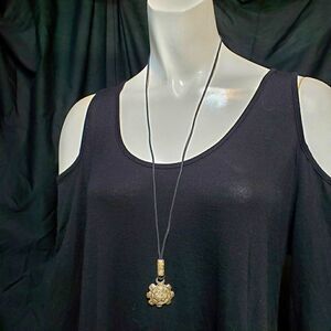 NWT Cathy & Marsha Black & Silver Necklace
